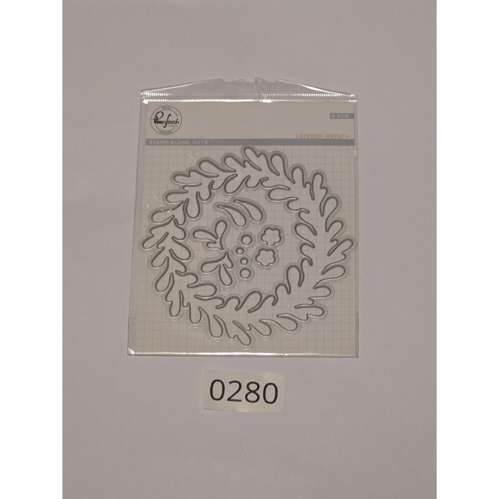 0280Pinkfresh Studio Layered Wreath 6 Piece Die Set Stand Alone Cuts Card Making